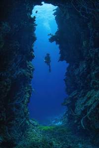 cave with diver