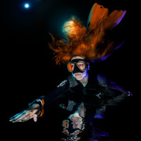 Orange flames in the big blue