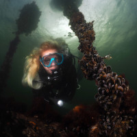 Judith at the mussel farm