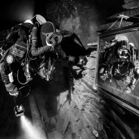 Odbicie lustrzane w kopalni łupku Christine w Wiilingen, Niemcy